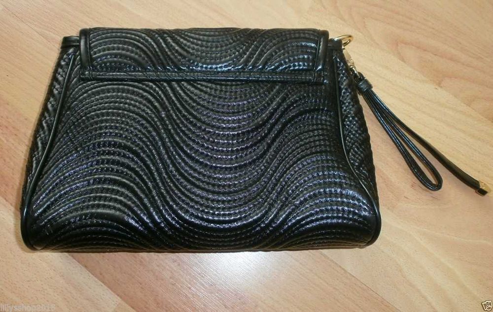 %ПРОМО% VERSACE – Дамска кожена черна вечерна чанта нова с етикети