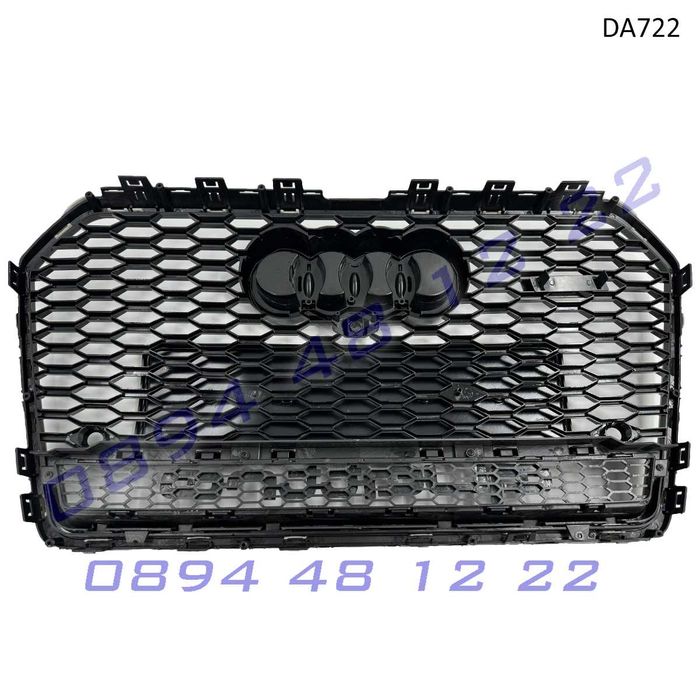 Предна RS решетка Audi A6 C7 RS6 15-17 Пчелна пита черна грил ауди а6