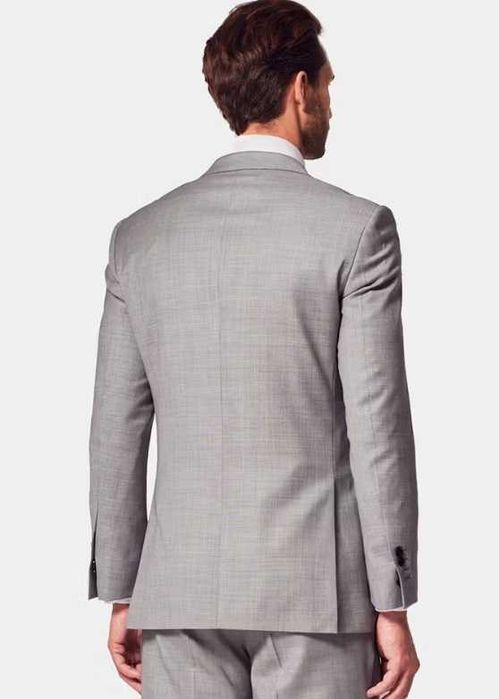 Costum slim 48 M doua piese Atelier Torino lana respirabila moale gri