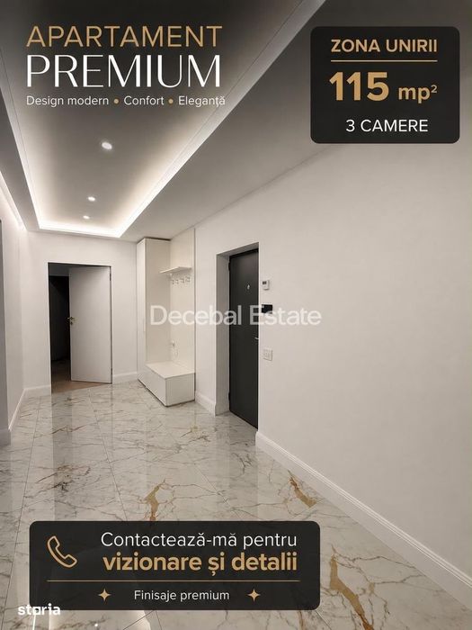 Apartament premium cu 3 camere | 115 mp | Zona Unirii