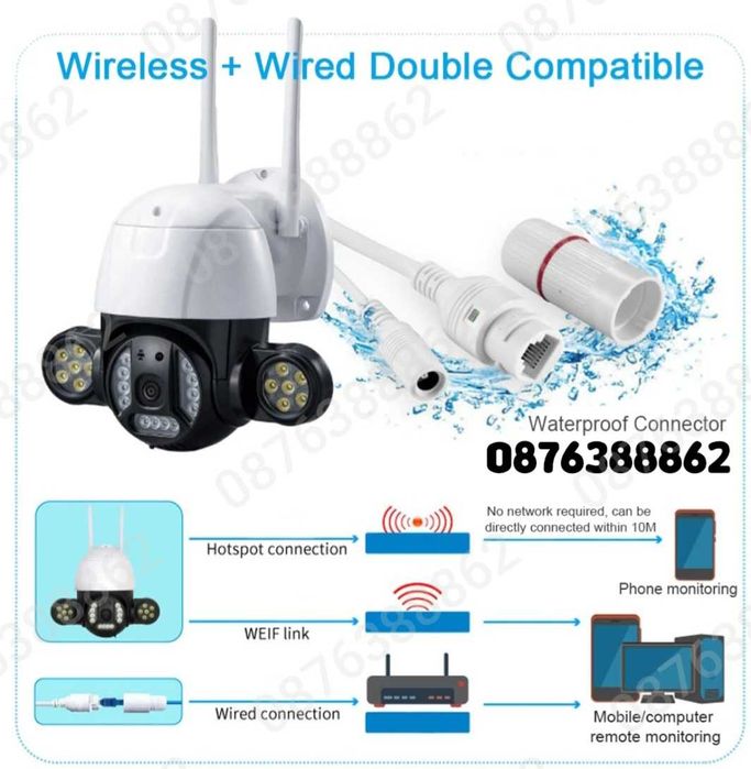 ПРОМО! Камера за видеонаблюдение 6 мегапиксела, въртяща, wi-fi