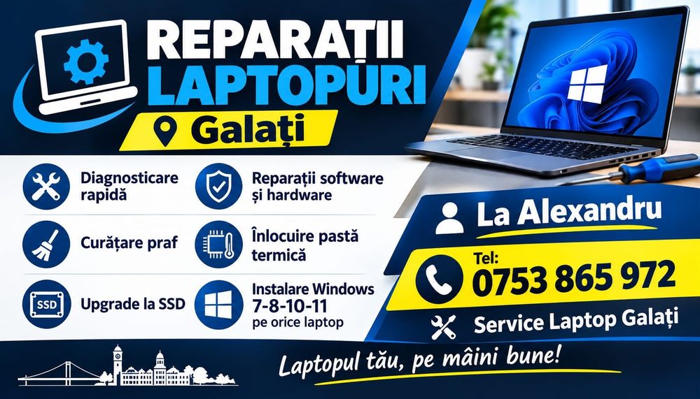Reparații desktop/laptop/tablete/telefoane