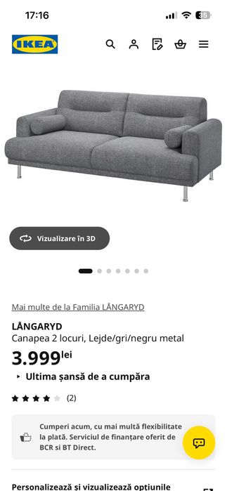Canapea 2 locuri, LÅNGARYD
