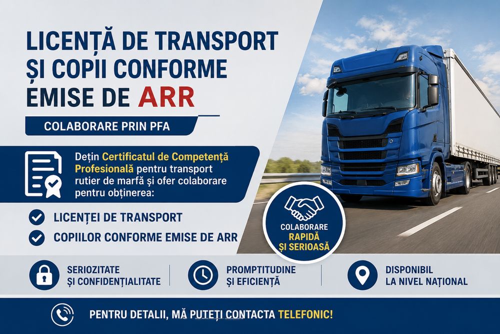 Manager transport marfa/licenta transport