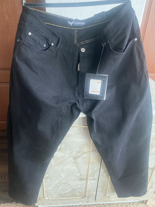 Мъжки дънки голям размер / размер 44 номер /цвят черен / колан 110 см.