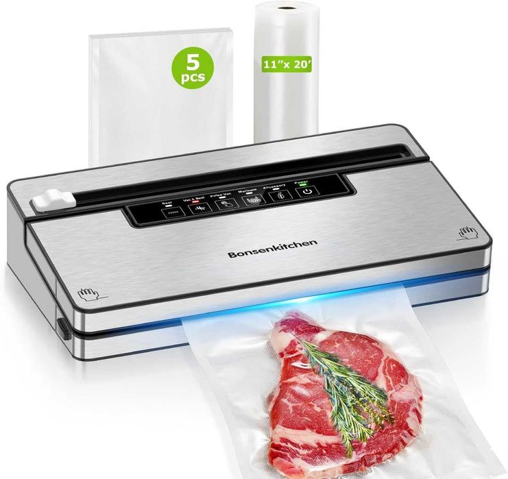 Aparat Vidat Bonsenkitchen 5 Moduri Cutter Inclus Vacuum Sealer 8L/min