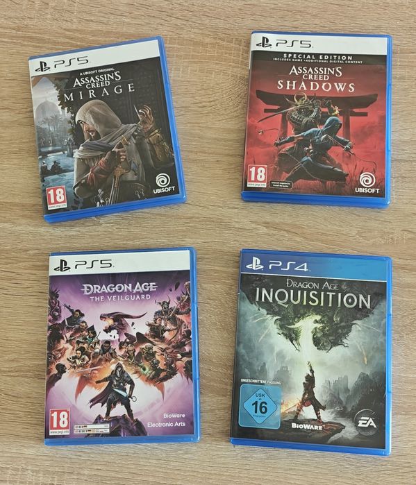 Игри за Ps4,5 Assassin's creed Shadow, Mirage ; Dragon Age Inquisition, The Veilguard