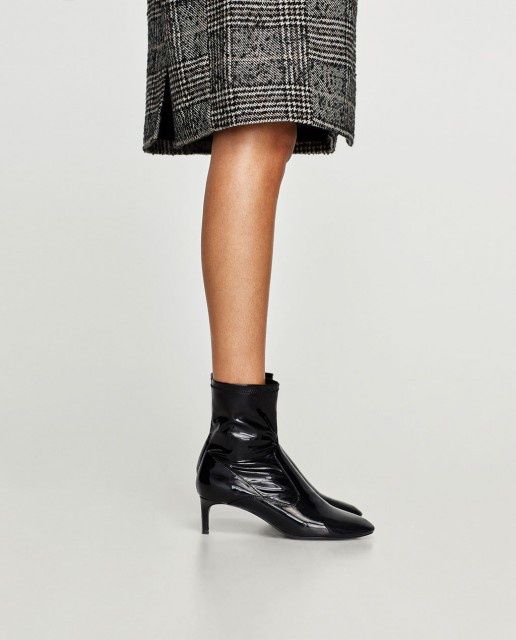 Botine zara din piele ecologica lacuita