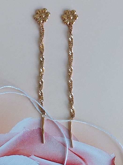 Золотые серьги протяжки