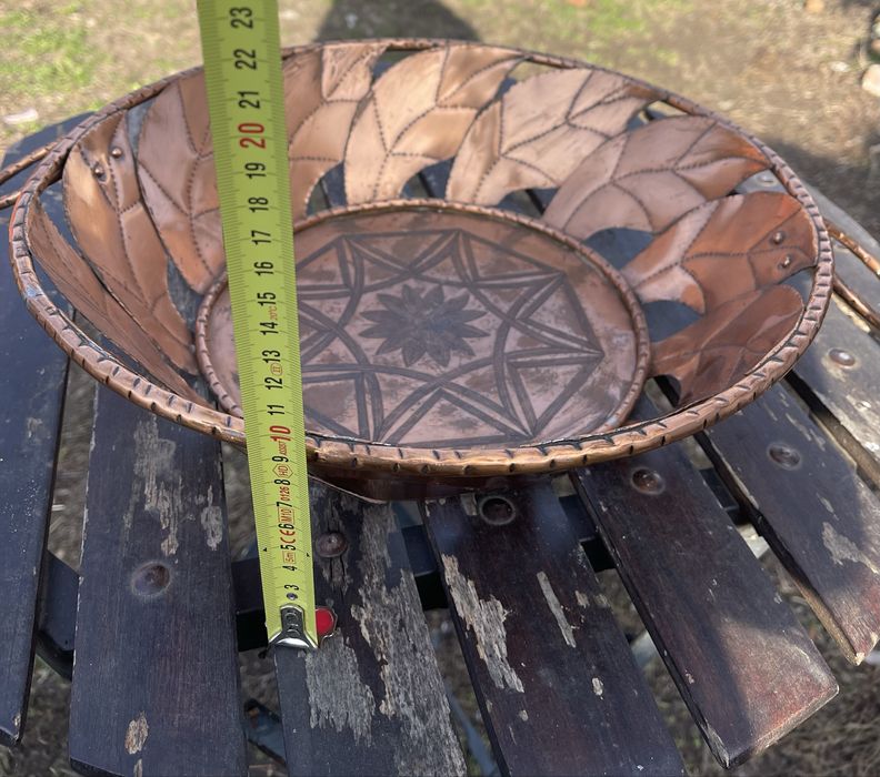 Cos de fructe din cupru