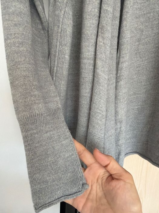 Colin's grey cardigan