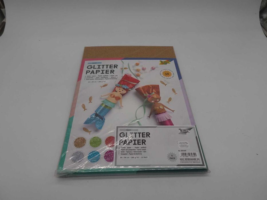 Set Hârtie Creativă cu Sclipici Folia Basic Glitter Papier
