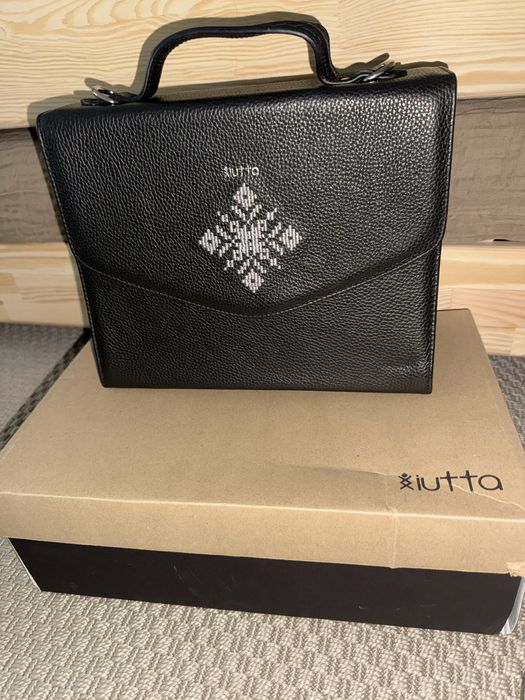 Geanta din piele noua iutta robin -neagra