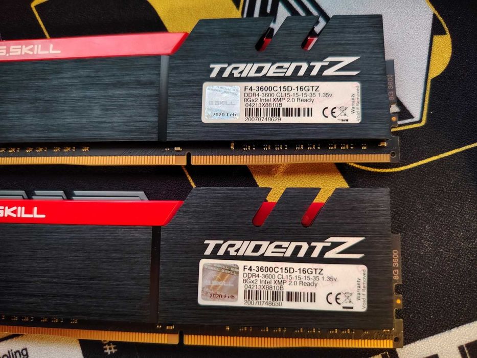 Рам памет G.SKILL Trident Z 16GB (2x8GB) DDR4 3600MHz B-die