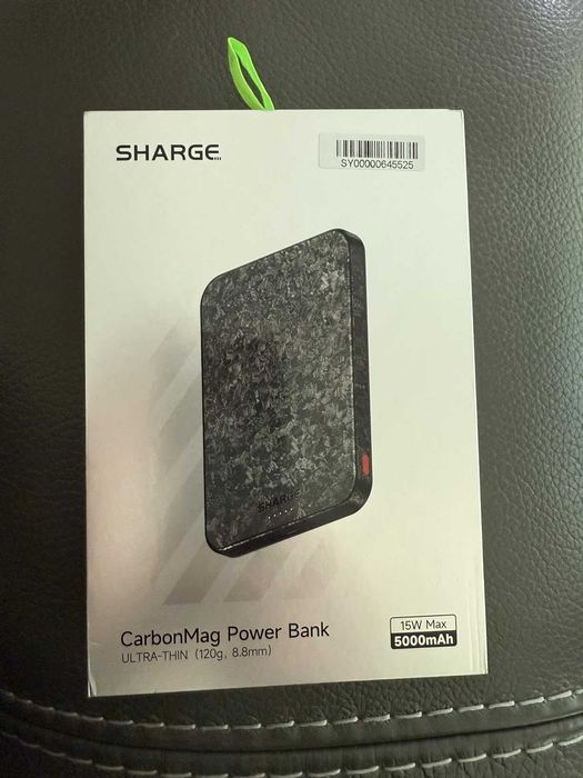 Външна батерия SHARGE CarbonBlade, 10000mAh, 22,5 W, USB-C и USB-A