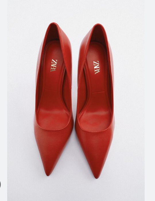 Обувки на висок ток Zara 39, червени, изключително удобни