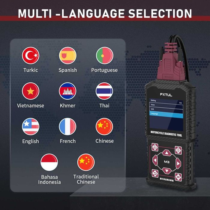 FXTUL M3-C диагностичен инструмент за мотоциклети