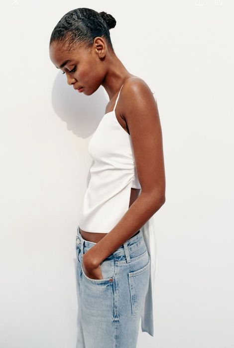 Топ zara с бантом на спине Xs