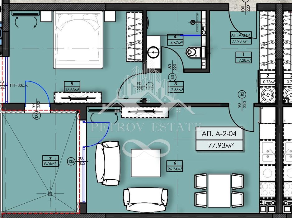 2-стаен в Пазарджик, област-гр.Велинград площ 89 цена 89400