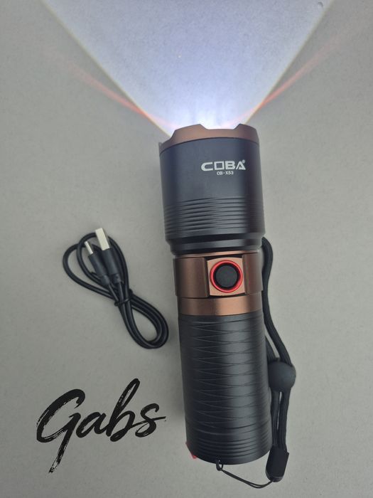 Мощен LASER LED фенер COBA CB-X53 ,2000м в пластмасова кутия