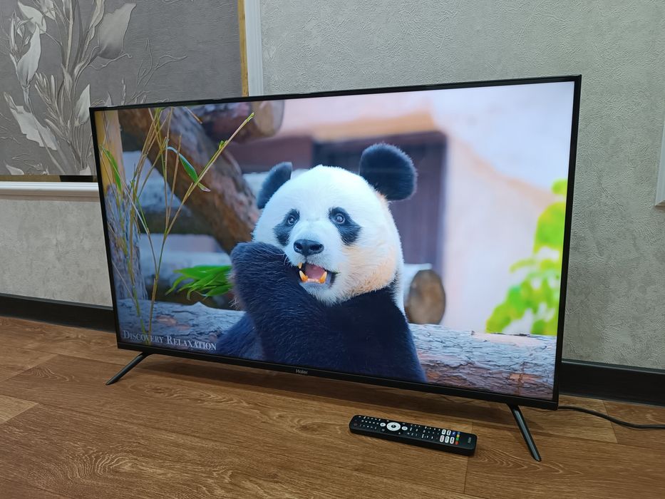 Современный ТЕЛЕВИЗОР Haier 4k + Кронштейн и документы.