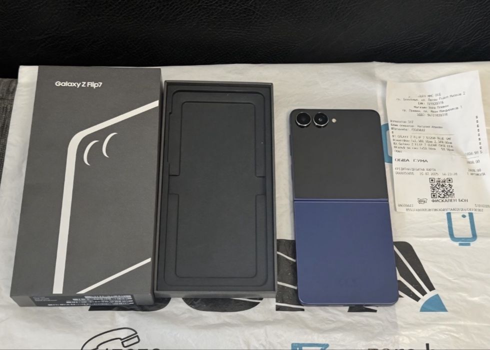 ***КАТО НОВ 512GB Samsung Z Flip 7 Зора Гаранция 2027г. Blue / Син