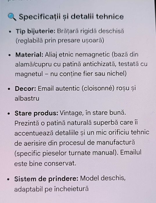Brățară etnică rigidă vintage