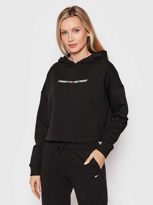 НОВ Tommy Hifiger кроп суитчър суичър органичен памук размер L