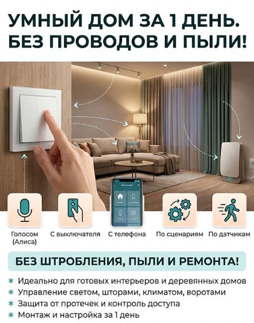 Умный дом (Алиса/телефон и др): климат, свет, шторы и др.