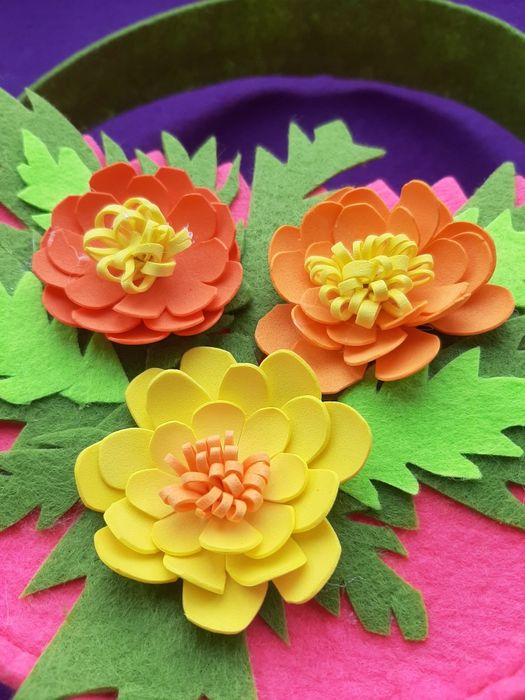 Корзинки из фетра ручной работы.