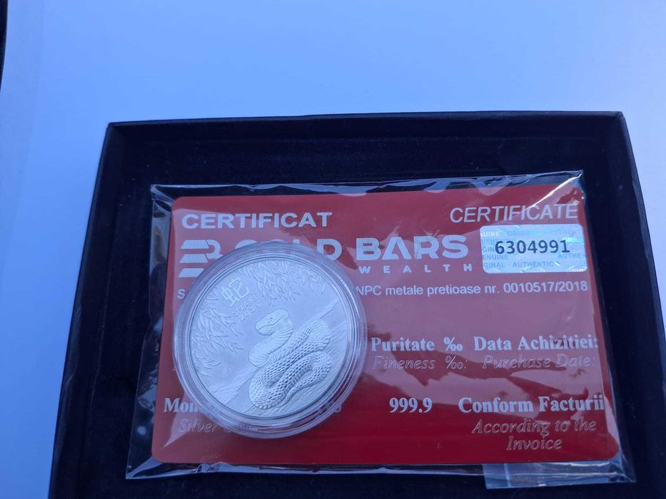 Moneda Argint 999,9 noua cu certificat