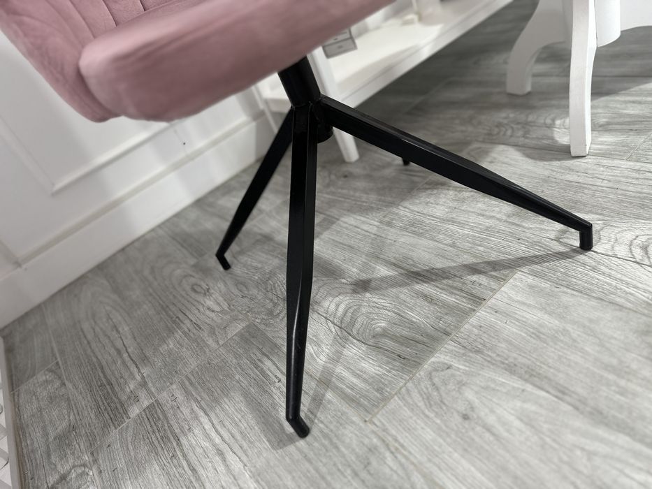 Set de 2 scaune rotative de catifea roz