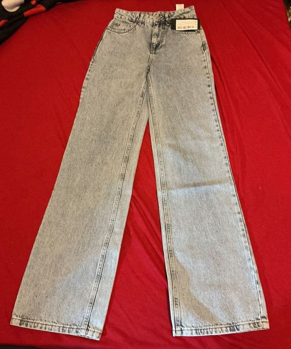 Blugi dama evazați cu talie imalta