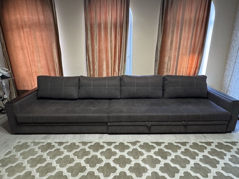 Диван складной серый