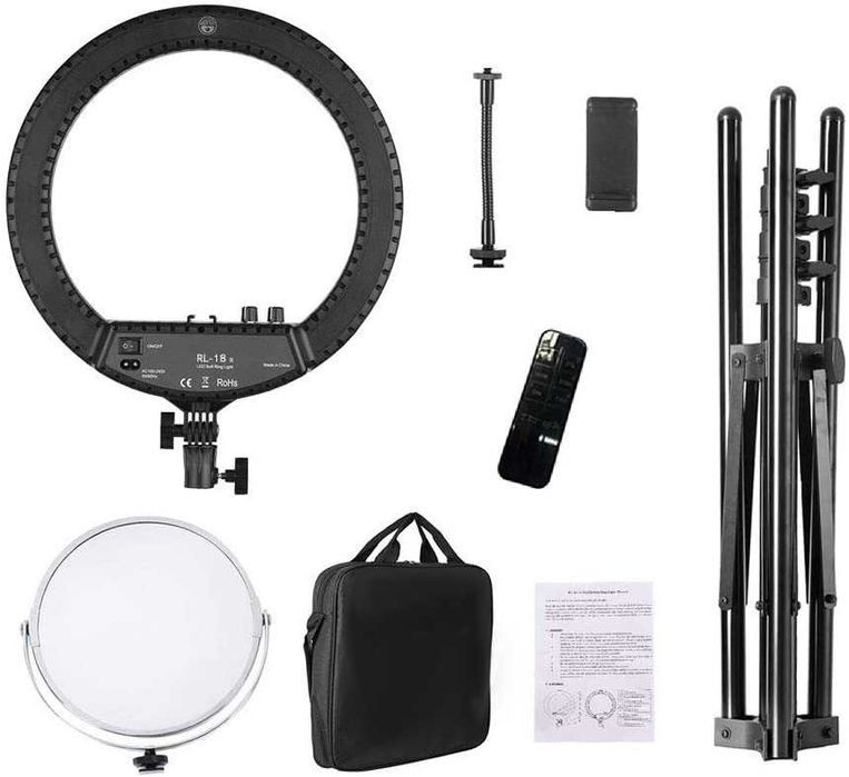 Ring Light premium, 45 cm, USB, telecomanda, oglinda, RL18