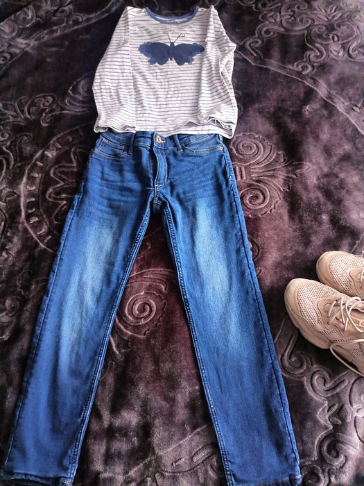 Blugi dublati HM 6-7ani si bluza