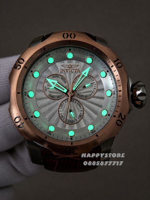 INVICTA Venom Brown leather 52 mm, Инвикта нов мъжки часовник