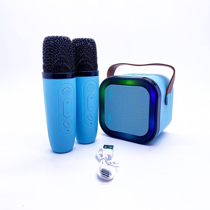 Мини караоке с двумя микрофонами колонка Bluetooth