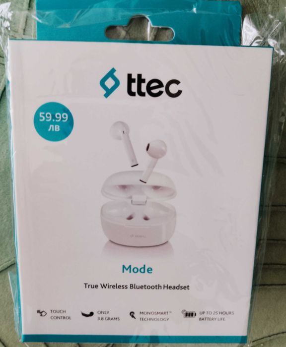 Слушалки съвсем НОВИ безжични.Ttec, Wireless Bluetooth Headset.