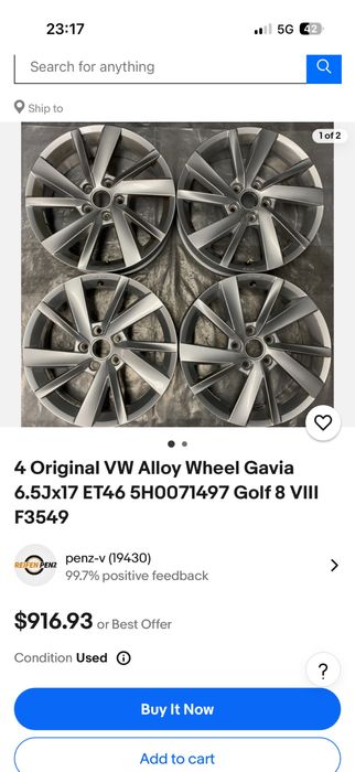 Jante oem 5x112 Vw/skoda/seat R17