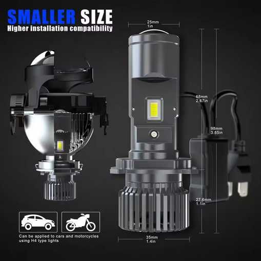 100W H4 LED проектор Мини крушки за фарове за кола Bi-LED