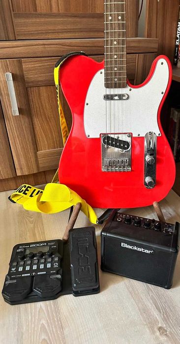 Chitară electrică Squier Affinity Telecaster + procesor Zoom G1X FOUR + amplificator Blackstar Fly 3