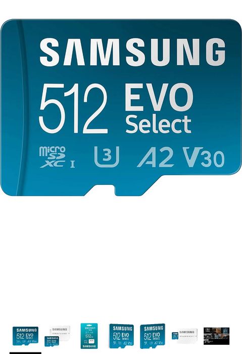 Карта памяти SAMSUNG EVO Select Micro SD, Adapter, 256, 512. США