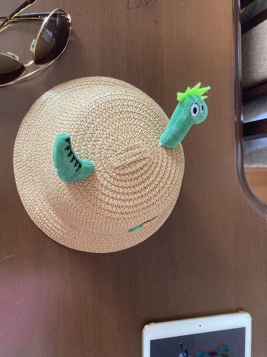 Palarie vara baieti, paie, accesorizata, haioasa, Model Dino