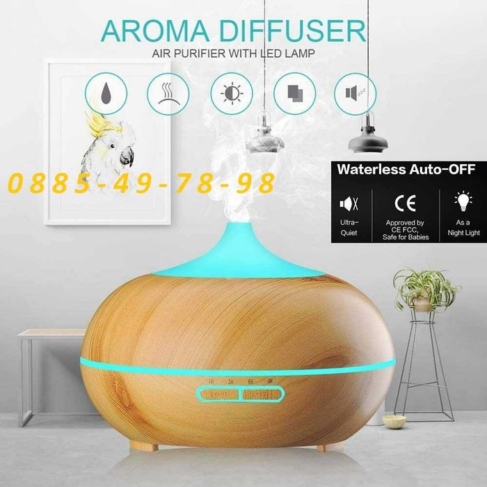 500ml с ДИСТАНЦИОННО Дифузер ароматизатор за въздух,лампа декор в дома