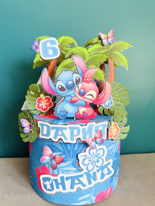 Картонена торта Стич и Анджела Stitch