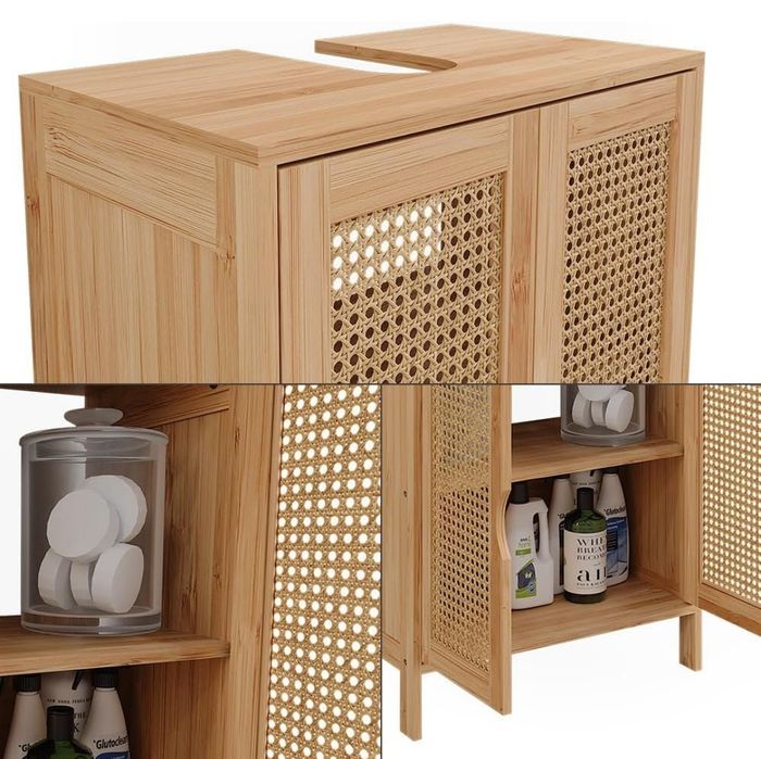 Шкаф за подмивка - ратан и бамбук 7484