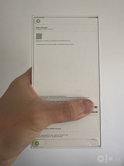iPhone 17 Pro Max 256GB Silver LL/A