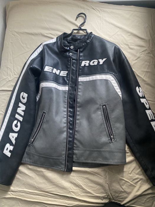 Куртка кожанная байкерская, новая стильная куртка для подростков.