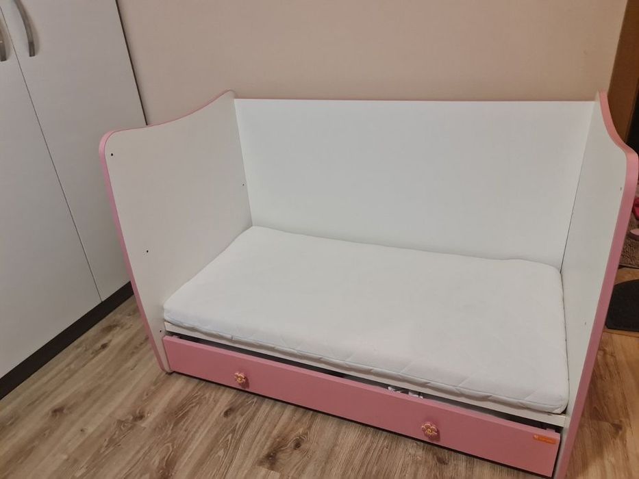 Бебешка кошара LORELLI Dream 60/120 бяло-розова с Матрак Детско Лего